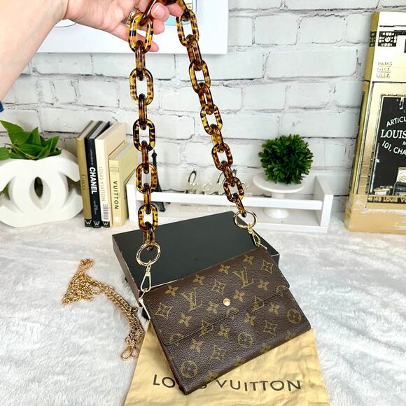 Louis Vuitton monogram vintage Wallet Crossbody with chains custom refurb - Picture 5 of 13